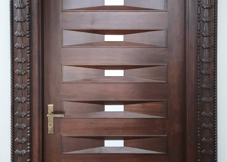 Carved teak entrance door